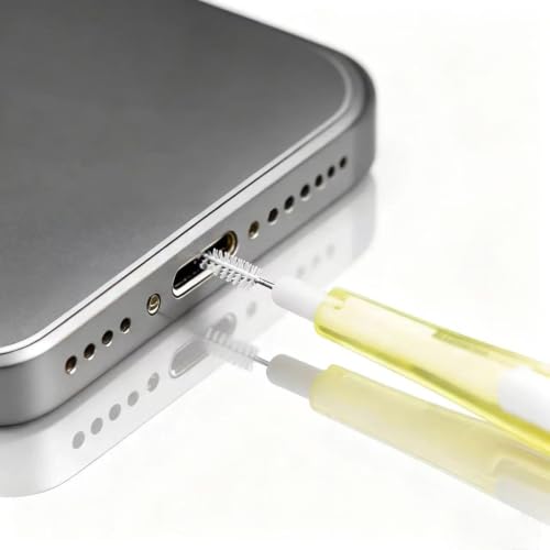 Phone Mini Cleaning Brush Kit, Anti-Clogging Nylon Cleaner for Phone Speaker and Receiver, Dual Side Multifunctional Cleaning Tool Compatible with Airpods, iPhone, Keyboard, Car Vent - 5 Pcs