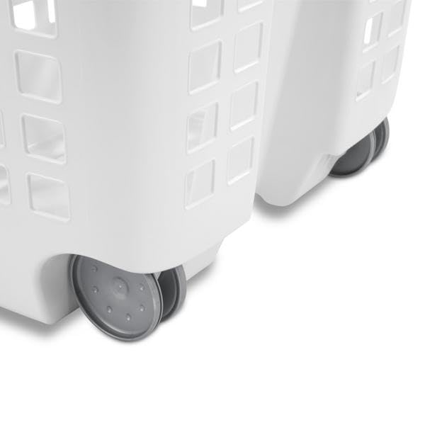 Sterilite 1.75 Bushel Ultra™ Wheeled Plastic Laundry Basket, White, 4 Pack