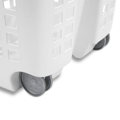 Sterilite 1.75 Bushel Ultra™ Wheeled Plastic Laundry Basket, White, 4 Pack