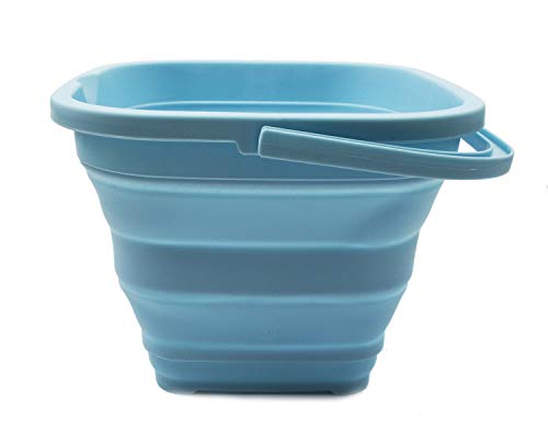 SAMMART 11L (2.9 Gallon) Collapsible Rectangular Handy Basket/Bucket (1, White/Sea Angel) - color: White/Sea Angel