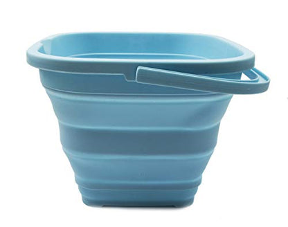 SAMMART 11L (2.9 Gallon) Collapsible Rectangular Handy Basket/Bucket (1, White/Sea Angel) - color: White/Sea Angel