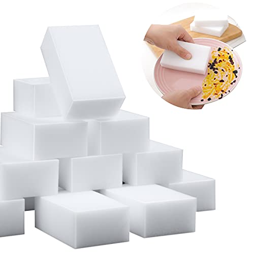 30 Pack Magic Sponge Eraser Extra Thick and Long Lasting Melamine Cleaning Sponges in Bulk - Multi Surface Power Scrubber Foam Cleaning Pads - Bathtub, Floor, Baseboard, Bathroom, Wall Cleaner - size: 30