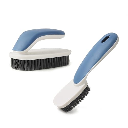 Soft Bristle Laundry Brush for Shoes, Clothes, Hats (Blue) - color: Blue