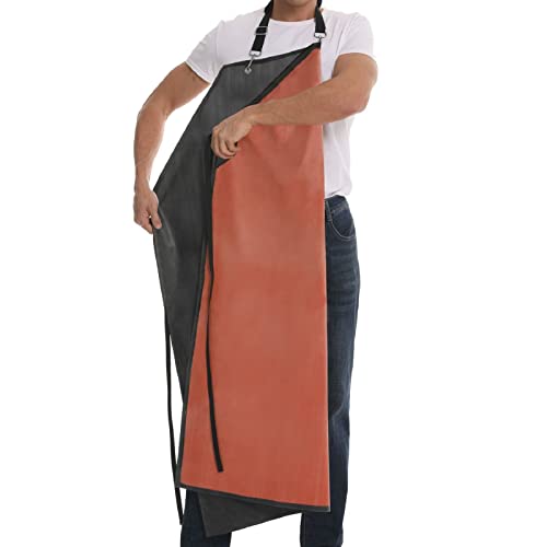 Homsolver Thick Waterproof Rubber Vinyl Apron, Heavy Duty Apron for Butcher