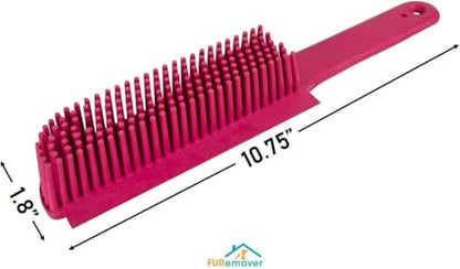 FURemover Pet Hair Removal Rubber Broom & Lint Brush, 58" Telescopic Handle - color: Yellow