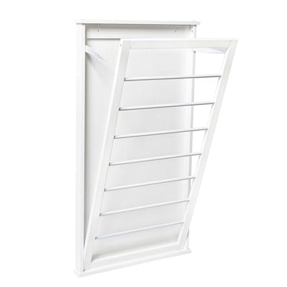 Honey-Can-Do Wall-Mount Wooden Clothes Drying Rack, 30 lb, White