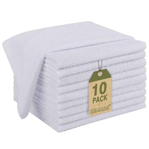 UNIMADE Microfiber Cleaning Cloth, 10 Pack Reusable Microfiber Towels - color: White, size: 10PK