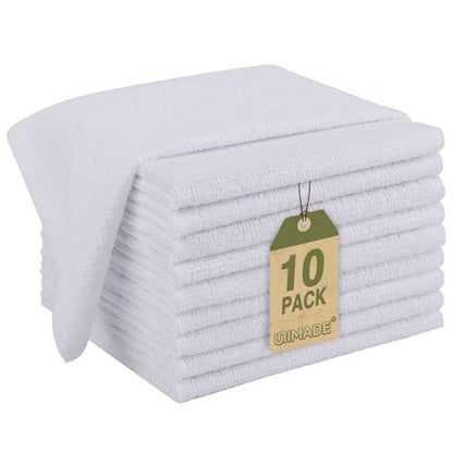 UNIMADE Microfiber Cleaning Cloth, 10 Pack Reusable Microfiber Towels - color: White, size: 10PK