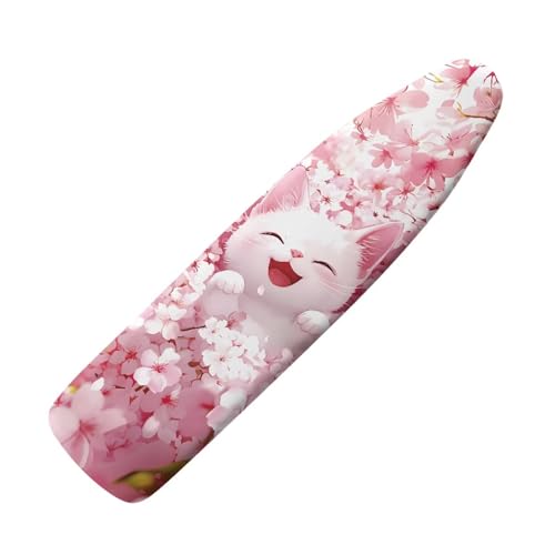 Waterproof Ironing Board Cover Cute Cat Iron Board Cover with Padding 15x54 Inch Standard Size 54x16 inch Pressing Cloth for Ironing (Pink) - color: Cute Cat