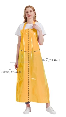 Nanxson TPU Waterproof Apron Lightweight Work Apron with Adjustable Buckle - color: Yellow