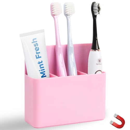 Magnetic Toothbrush Holder for Cruise Ship Cabins – Cruise Essentials 2026 & Travel Must Haves – Wall-Mounted Cruise Bathroom Organizer for Alaska & Caribbean Staterooms (Pink) - color: Pink