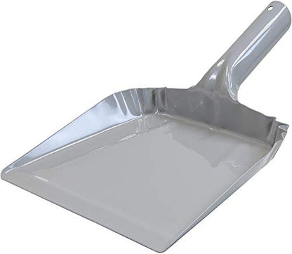 Metal Dust Pan and Brush Set Heavy Duty for Fireplace Garage Shop 9" Wide - style: Steel Dustpan