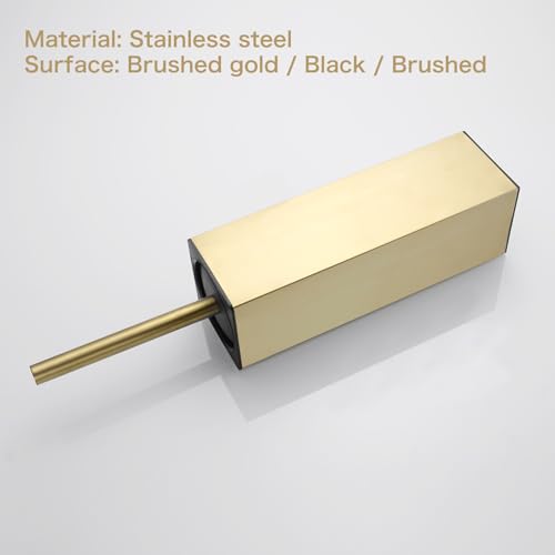 Gold Upright Toilet Brush Set Square Toilet Cleaning Brush - color: Brushed Gold
