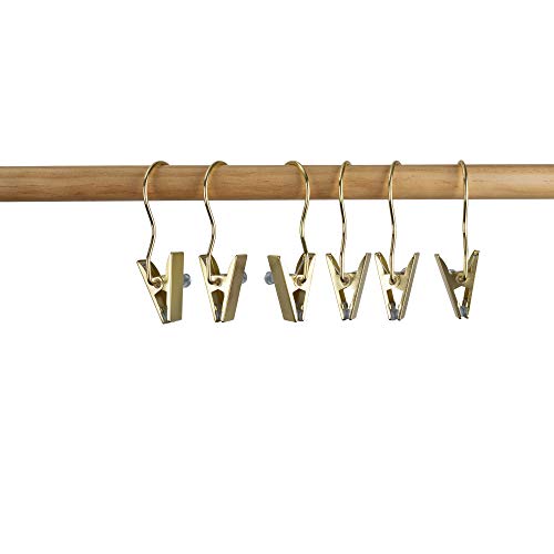 Boot Hangers 4.5" Metal Outfit Hanger Gold Hanging Clips for Gloves Shoes Laundry Hooks Hair Extension Wigs Clips Portable Home Travel Hangers for Hat, Towels, Bras, Socks 12Pack - color: Gold