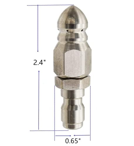 Pressure Washer Sewer Jetter Nozzle with 1/4'' Quickly Connector - color: Silver1