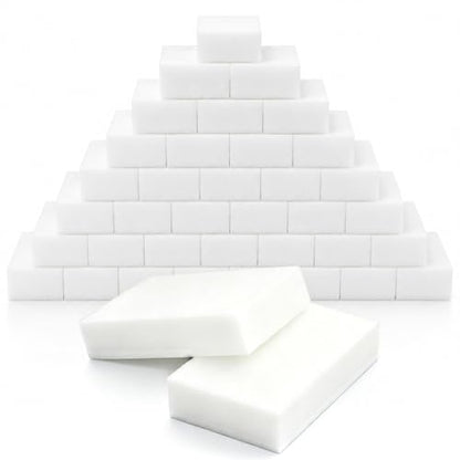 Professional Magic Cleaning Sponge 50 Pack Bulk - Commercial Grade Melamine Sponge for Restaurant, Hotel, Office - Heavy Duty Multi Surface Cleaner - color: Off-white, size: 50 Pack 3.93“x2.36”x0.79"