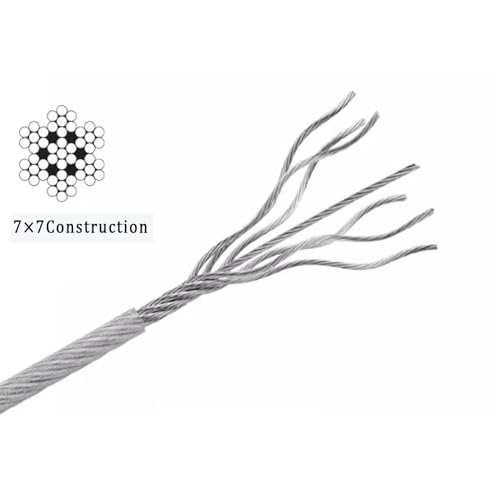 Clothesline, Stainless Steel Clothesline Wire Outdoor Cable Wire Rope Laundry Hanging Drying with Tightener System Multipurpose forOutdoor/Indoor/Home/Drying (32Ft)
