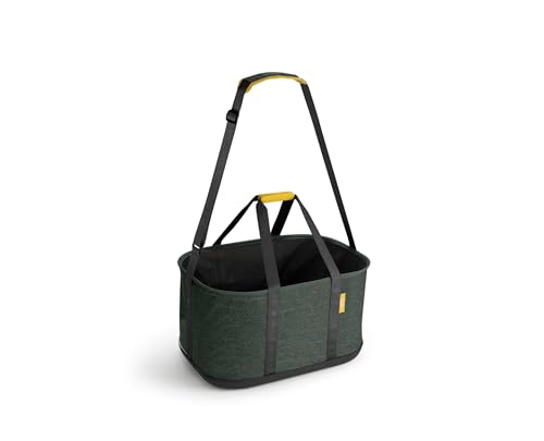 Joseph Joseph Hold-All Collapsible 45L/11.89 Gallon Outdoor Washing Laundry Basket with Shoulder Strap, Durable Fabric, Waterproof Base (Dark Green) - color: Green, size: 45L