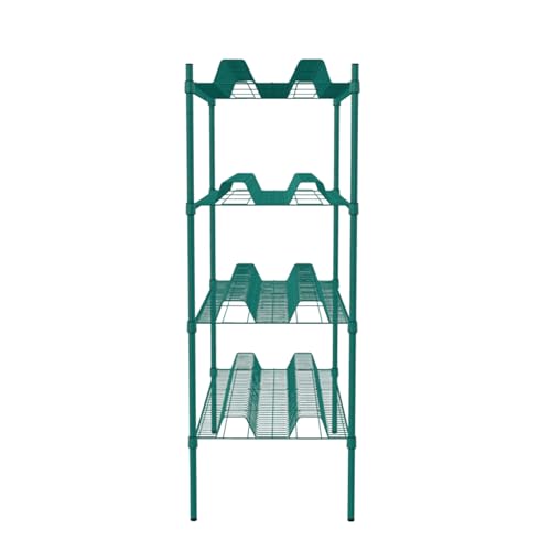 PRO&Family Green Epoxy 4-Tier Commercial Drying Rack with Casters – Heavy Duty Wire Shelving for Dish Drying, Kitchen Storage & Food Service Use (24" x 60" Stationary, 1 1/4" Slots) - size: 24" x 60" Stationary