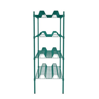 PRO&Family Green Epoxy 4-Tier Commercial Drying Rack with Casters – Heavy Duty Wire Shelving for Dish Drying, Kitchen Storage & Food Service Use (24" x 36" Stationary, 1 1/4" Slots) - size: 24" x 36" Stationary