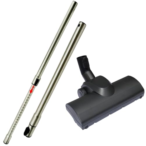 GHAMADE for Miele C1 C2 C3 Stainless Steel Vacuum Extension Wand Plus Turbo Brush Head - Vacuum Accessories & Attachments for Low Pile Carpet, Tile Hard Floors, Area Rugs -Pet Hair Vacuum Attachments