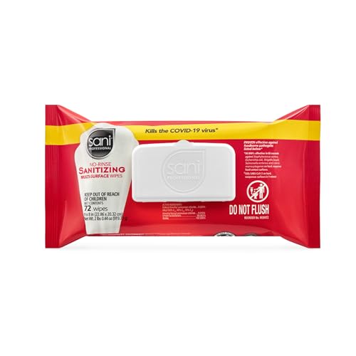 PDI Sani-Professional No-Rinse Sanitizing Multi-Surface Food Service Wipes Softpack, for Restaurants, Kitchen, Commercial and Home Use, Pack of 12, 72 Wipes Each, Large 9" x 8" Wipes