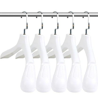 DEDU Suit Hangers for Men 40 Pack, Extra Wide Suit Hanger Non Slip Width 17.7", Thick Plastic Coat Hangers White with Metal Hook - color: White-40