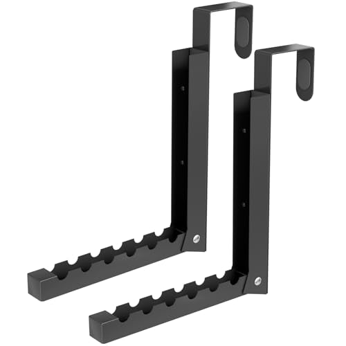 BAKON Over The Door Hanger Folding Clothes Drying Rack, Folding Hanging Coat Rack for Indoor Laundry Room Compact Small Space Foldable Portable Clothing Hanger Hook Collapsible- 2 Pack(Black) - color: Black
