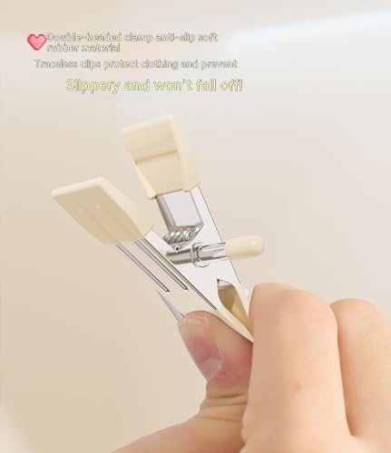 10/30/50Pcs Space-Saving Clothespin, Upgrade Double Head Clamp Dipped Hanger for Closet Hooks Garment Clip Hat Pants Storage Hanging Travel Hook (White, 10PCS) - size: 10PCS