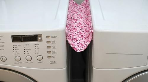Washer Dryer Gap Cover - Large - Fits Up To 6 Inch Gap (Pink With Flowers) - color: Pink Flowers