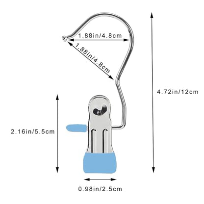Hangers Clips,Stainless Hooks for Closet Hooks,Laundry Hanging Hooks,Travel Portable Clothes,Boot Tall Towel Hats Socks Pants and Bras (30, Blue) - color: Blue