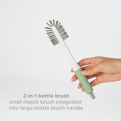 Ubbi On-the-Go Drying Rack & Bottle Brush Set, Holds Up To 8 Bottles, Sage - color: Sage