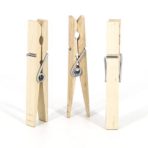 Clorox Wood Clothespins with Spring – Value Pack Set of 50 | Rust Resistant, Heavy-Duty Coil, Non-Slip Grip for Line Drying Laundry, Chip Clips, Crafts, 50 Pack - size: 50 Pack