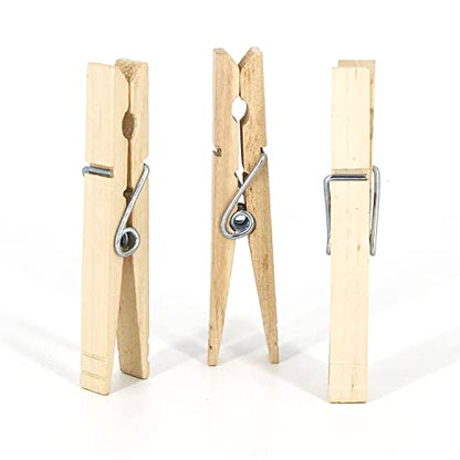 Clorox Wood Clothespins with Spring – Value Pack Set of 50 | Rust Resistant, Heavy-Duty Coil, Non-Slip Grip for Line Drying Laundry, Chip Clips, Crafts, 50 Pack - size: 50 Pack
