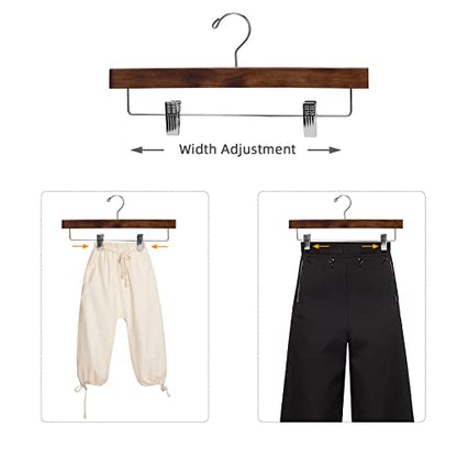 Nature Smile Wooden Pants Skirt Trousers Hangers with Clips (10Pcs Retro) - color: Retro