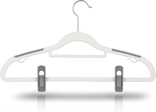 Tinfol Grey Pant Hanger Clips 80pc, Multi-Purpose Finger Clip, Strong Pinch Grip Plastic Clips for Slim-line Clothes Hangers - color: Gray, size: 80PCS