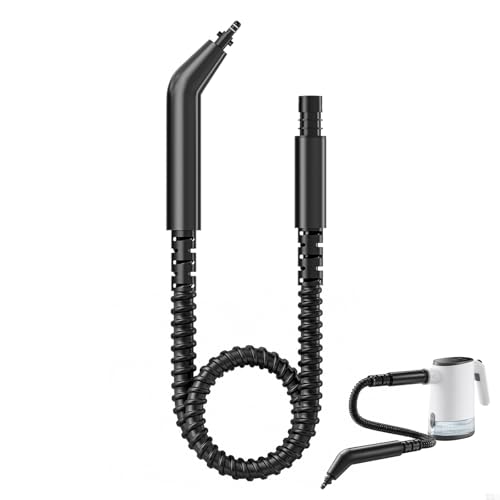Handheld Steam Cleaner Attachment, 37.2" Flexible Extension Hose for High & Tight Spaces - color: Solid Black-Extension Hose and Nozzle