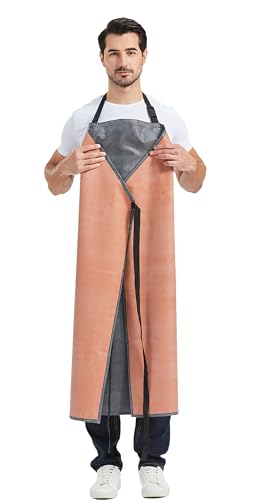 Nanxson Thick Rubber Apron Waterproof,Heavy Duty Chemical Resistant Apron - color: Black Red Cfs0004