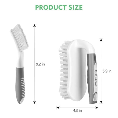 SetSail Scrub Brush, Heavy-Duty Stiff Bristle Cleaning Scrubber, 4 Pack - color: Grey White, size: 4-pack