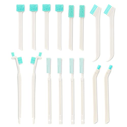 16Pcs Small Household Cleaning Brushes, Tiny Cleaning Brush Set Micro Scrubber 8 in 1 Detail Sponge Cleaning Brush Small Holes Corner Space Keyboard Bottle Tile