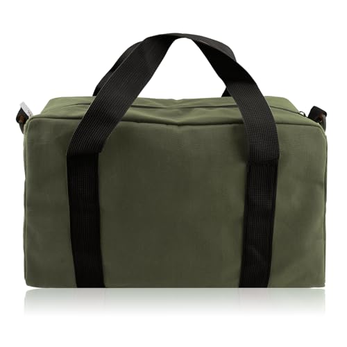 Small Tool Bag, Close Top Wide Mouth Tool Organizer Bag, Large Tool Bags - color: Army Green, size: 18 Inch