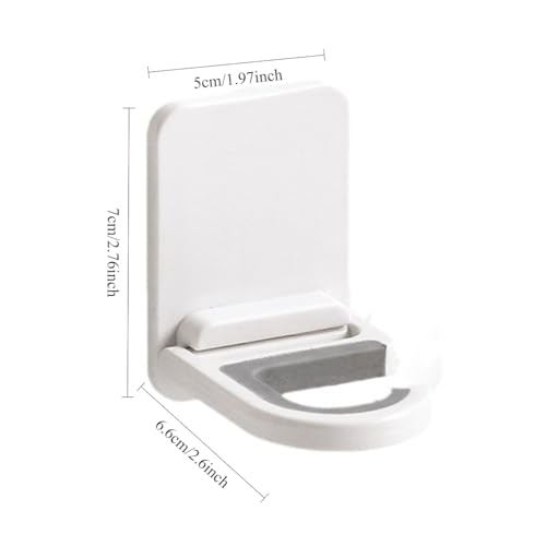 5 Pcs Adhesive Broom Holder Wall Mount, No-Drill Mop Hanger Clip for Bathroom Garage Balcony Organization