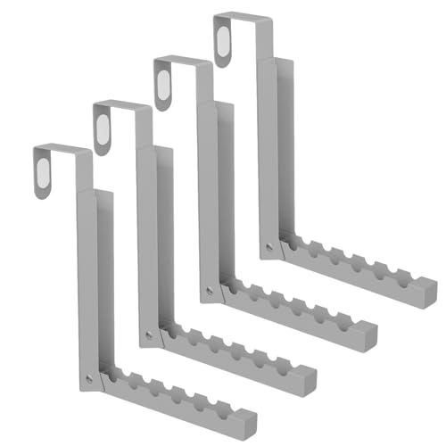 BAKON Over The Door Hanger Folding Clothes Drying Rack, Folding Hanging Coat Rack for Indoor Laundry Room Compact Small Space Foldable Portable Clothing Hanger Hook Collapsible-4 Pack (Gray) - color: Gray-4 Pack