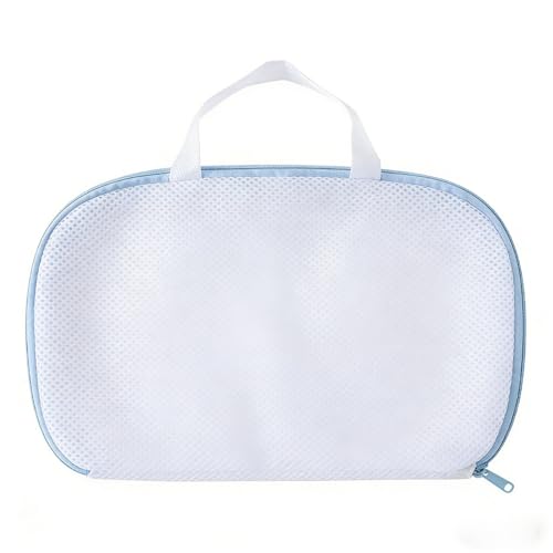 Bra Wash Bag Set, Mesh Laundry Washing Bags with Premium Zipper for Bra, Foldable Mesh Lingerie Underware Wash Bags Protector for Washing Machine - color: Blue