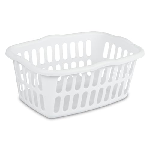 Sterilite 12458012 1.5 Bushel/53 Liter Rectangular Laundry Basket, White (Pack of 12) - color: White, size: 12 Pack