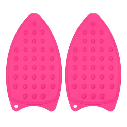 PATIKIL Silicone Iron Rest Pad, 2 Pcs Multipurpose Hot Heat Resistant Iron Rest Plate Protective Pad for Ironing Board Hot Resistant Steamer Steam Compact Mat, Rose Red - color: Rose Red