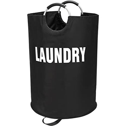 Maxsilan 160L XX-Large Laundry Basket Bag, Collapsible Tall Hamper, Black - color: Black, size: 160L