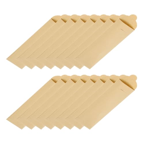 uxcell 200 Pcs Paper Silverware Bags 8 x 2.4 Inch Disposable Silverware Sleeves Sealable Oilproof Kraft Paper Bag Utensil Holder for Cutlery Spoon Chopsticks, Brown