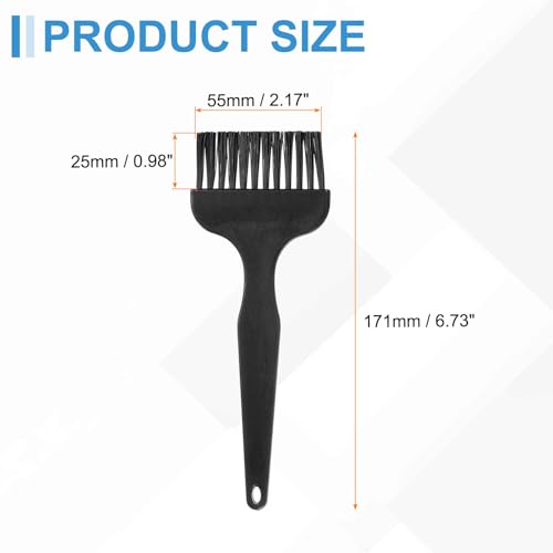 HARFINGTON 2pcs Antistatic Brush 25x55mm Portable PP Handle Nylon Anti Static Cleaning ESD Brushes for Electronics Computer Keyboard, Black