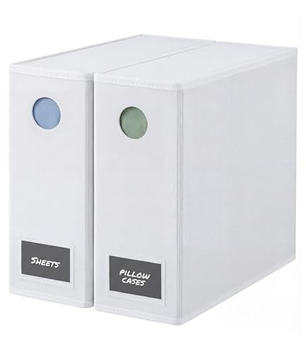 2 Pack Sheet Organizers - Foldable Sheet Set Organizer, King/Queen - White - color: 01 - White, size: 2